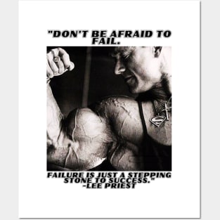 "Don't be afraid to fail. Failure is just a stepping stone to success." - Lee Priest Posters and Art